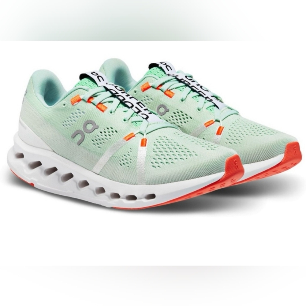 On Running Women's Mint and Orange Running Shoes